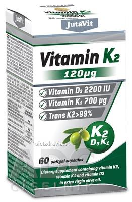 JutaVit Vitamín K2 120 µg, D3 2200 IU, K1 700 µg